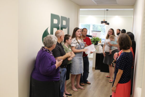 Monica Rutledge takes a group on a tour of the facility