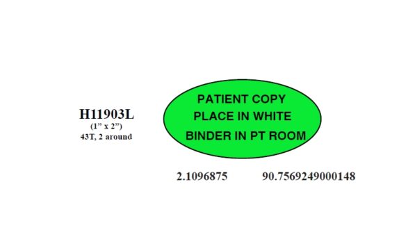 "PATIENT COPY" Imprinted Label - Fluorescent Green