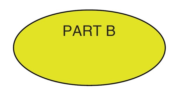 "PART B" Imprinted Label - Fluorescent Yellow