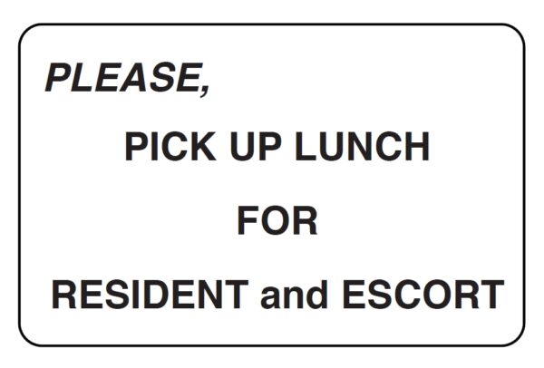 "PLEASE PICK UP LUNCH" Imprinted Label - Yellow