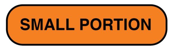 "SMALL PORTION" Imprinted Label - Fluorescent Orange