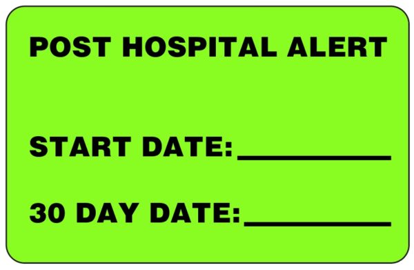 "POST HSP ALERT" Imprinted Label - Fluorescent Green